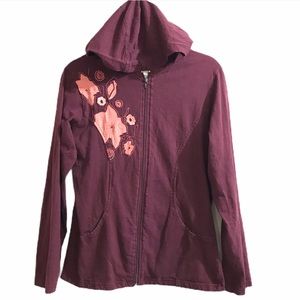 Magellan Zip Hoodie Cardigan Sweater Outdoor Lightweight Embroider Cotton Large
